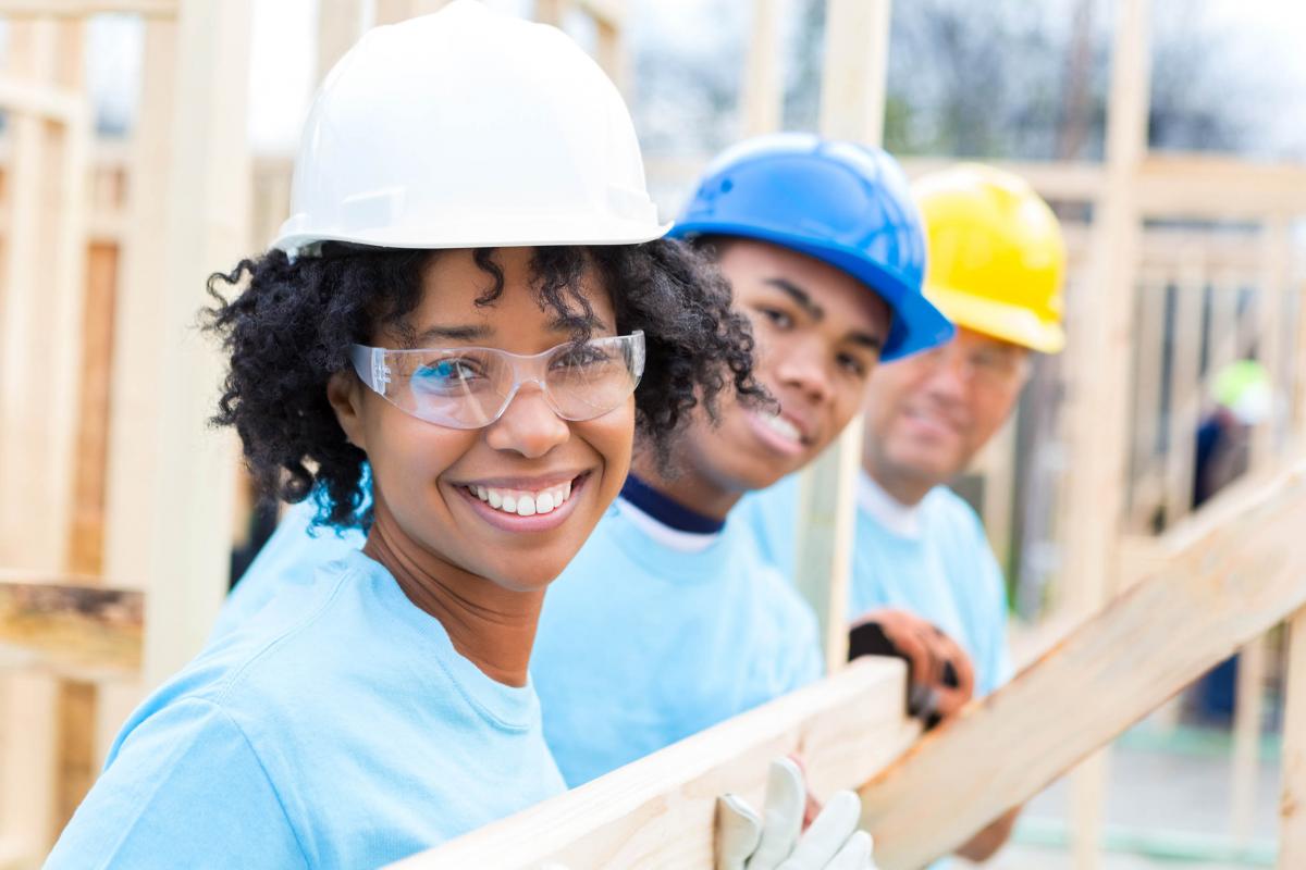 Young female at work